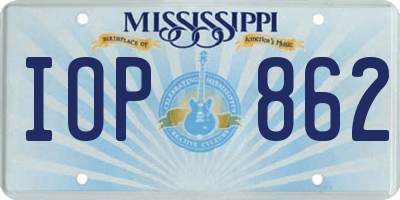 MS license plate IOP862