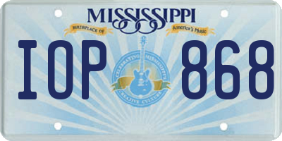 MS license plate IOP868