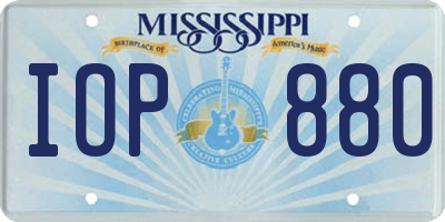 MS license plate IOP880