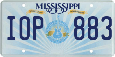 MS license plate IOP883