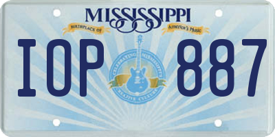 MS license plate IOP887