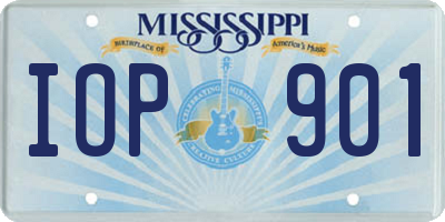 MS license plate IOP901
