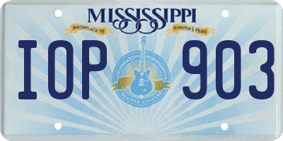 MS license plate IOP903