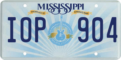MS license plate IOP904