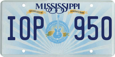 MS license plate IOP950