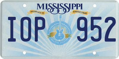 MS license plate IOP952