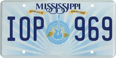 MS license plate IOP969