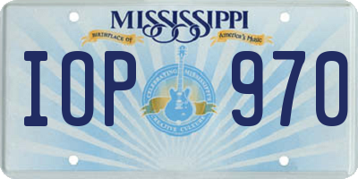 MS license plate IOP970