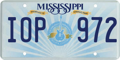 MS license plate IOP972
