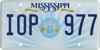 MS license plate IOP977
