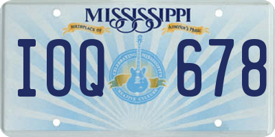 MS license plate IOQ678