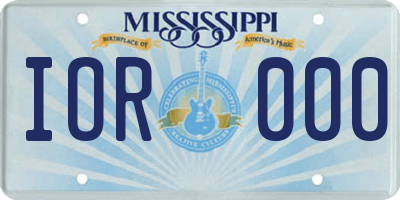 MS license plate IOR000