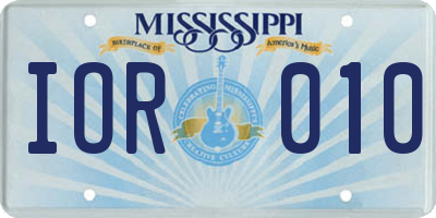 MS license plate IOR010