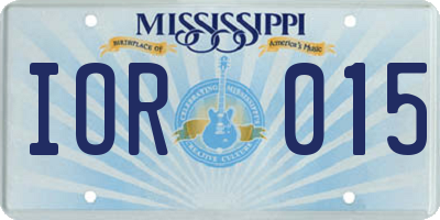 MS license plate IOR015