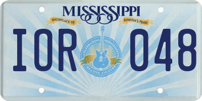 MS license plate IOR048