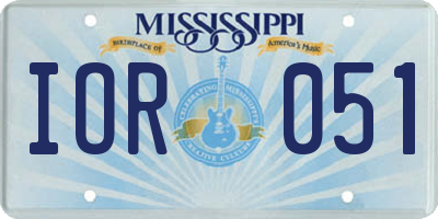 MS license plate IOR051