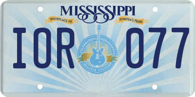 MS license plate IOR077