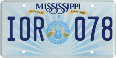 MS license plate IOR078