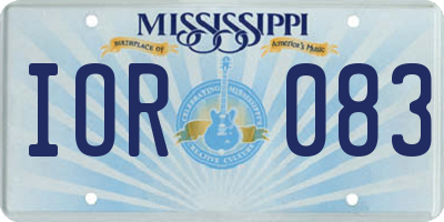 MS license plate IOR083