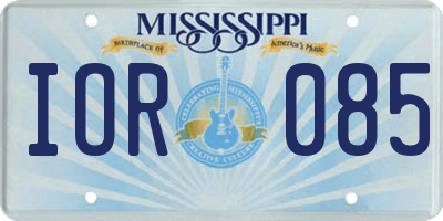 MS license plate IOR085