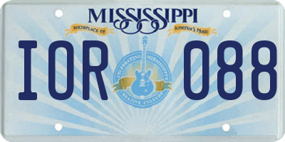 MS license plate IOR088