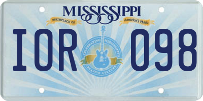 MS license plate IOR098