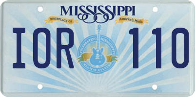 MS license plate IOR110
