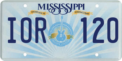 MS license plate IOR120