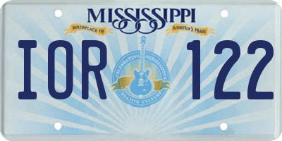 MS license plate IOR122