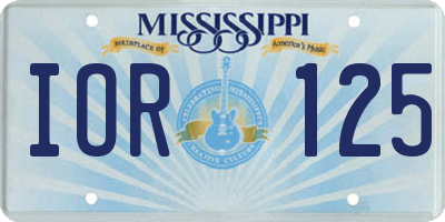MS license plate IOR125