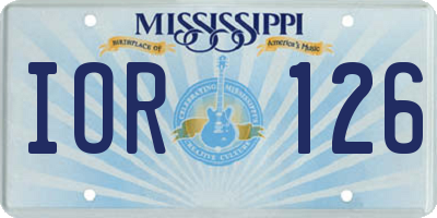 MS license plate IOR126