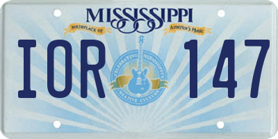 MS license plate IOR147
