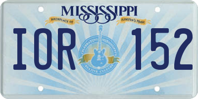 MS license plate IOR152