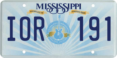 MS license plate IOR191