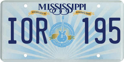 MS license plate IOR195