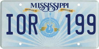 MS license plate IOR199