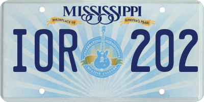 MS license plate IOR202