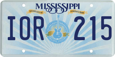 MS license plate IOR215