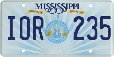 MS license plate IOR235