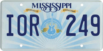 MS license plate IOR249