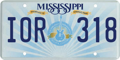 MS license plate IOR318