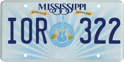 MS license plate IOR322