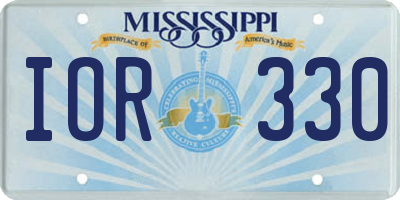 MS license plate IOR330