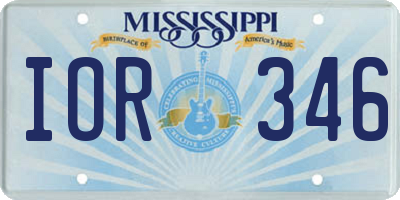 MS license plate IOR346
