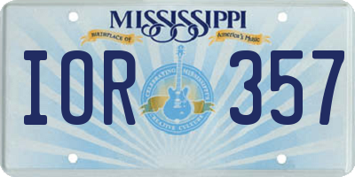 MS license plate IOR357