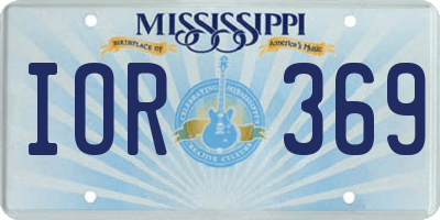 MS license plate IOR369
