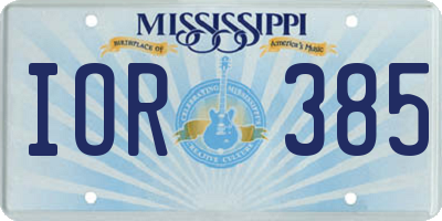 MS license plate IOR385