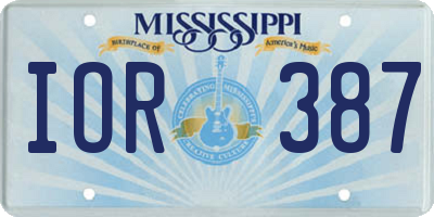 MS license plate IOR387