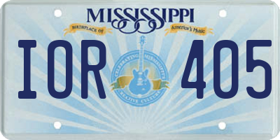 MS license plate IOR405