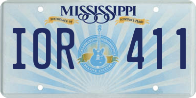 MS license plate IOR411